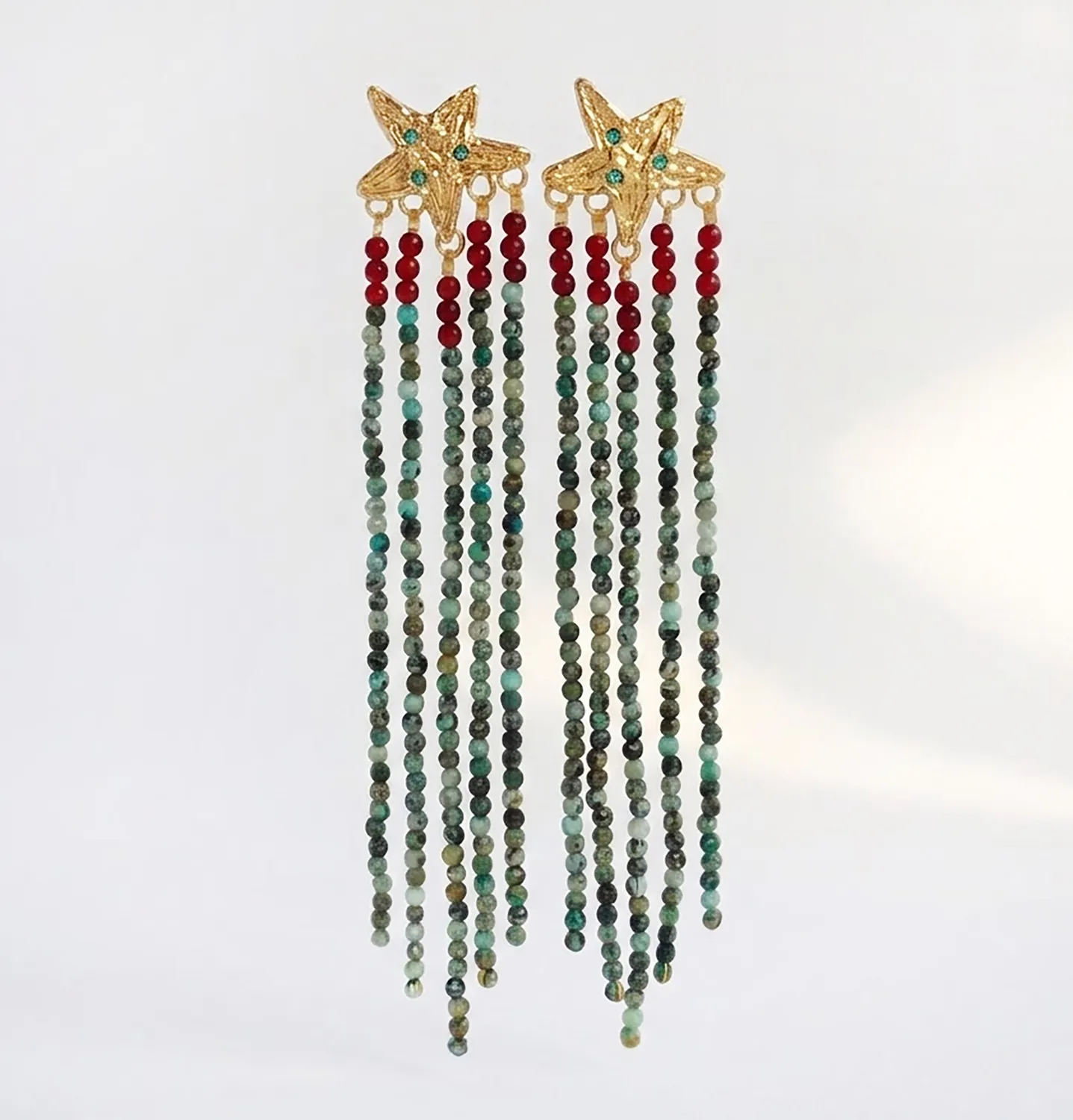 Elise Tsikis Kachina Junta boucles d'oreilles turquoise