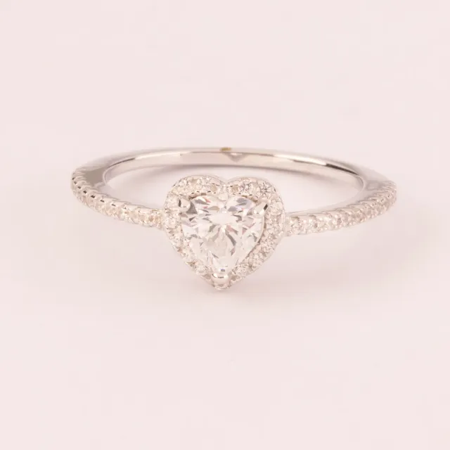 Ultima Edizione coeur blanc bague fine zircon