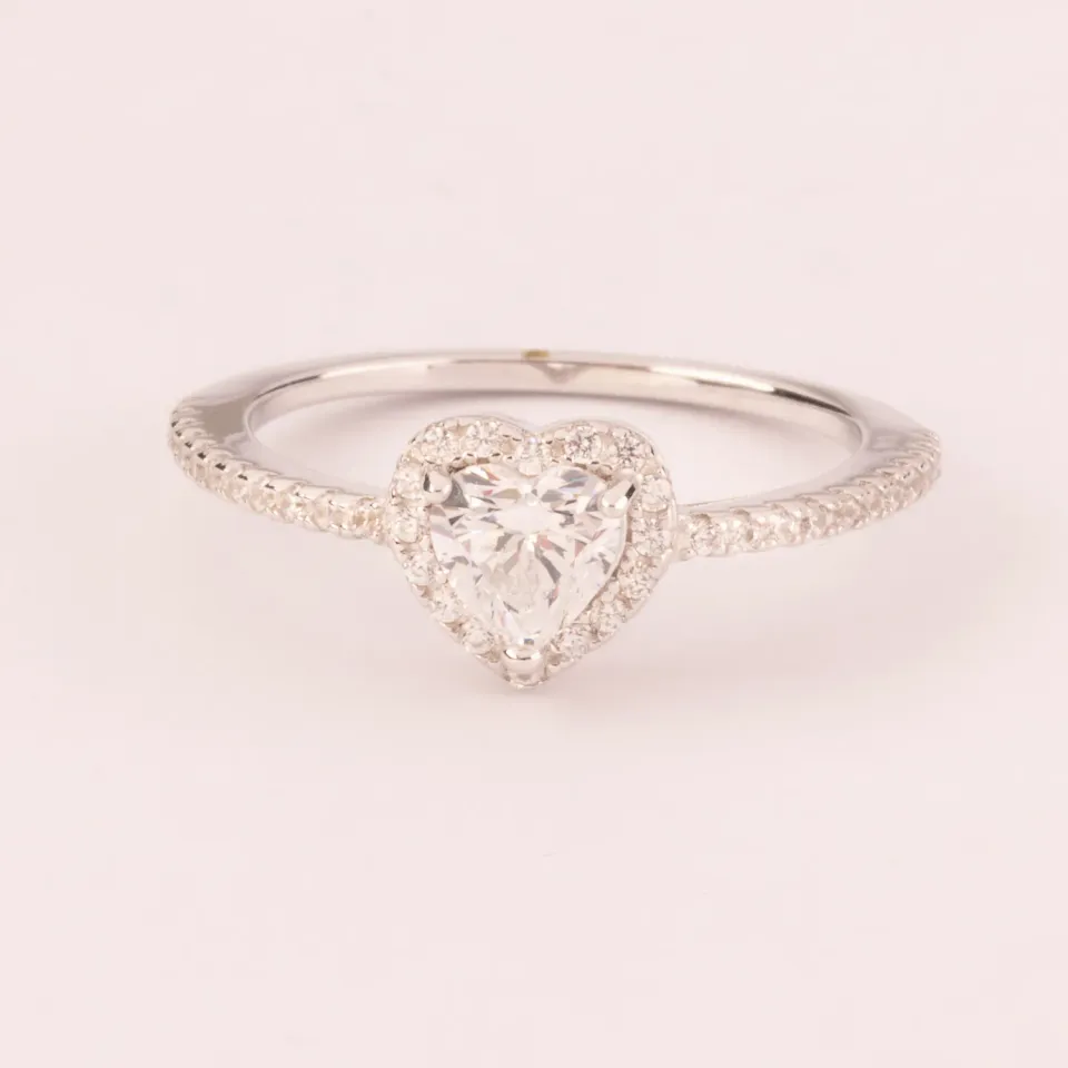Ultima Edizione coeur blanc bague fine zircon