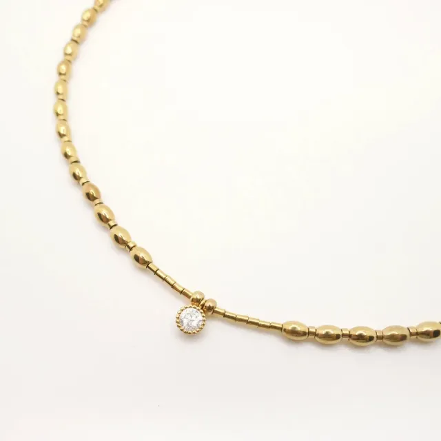 Cloralys Harper collier hématite gold zircon 36 cm