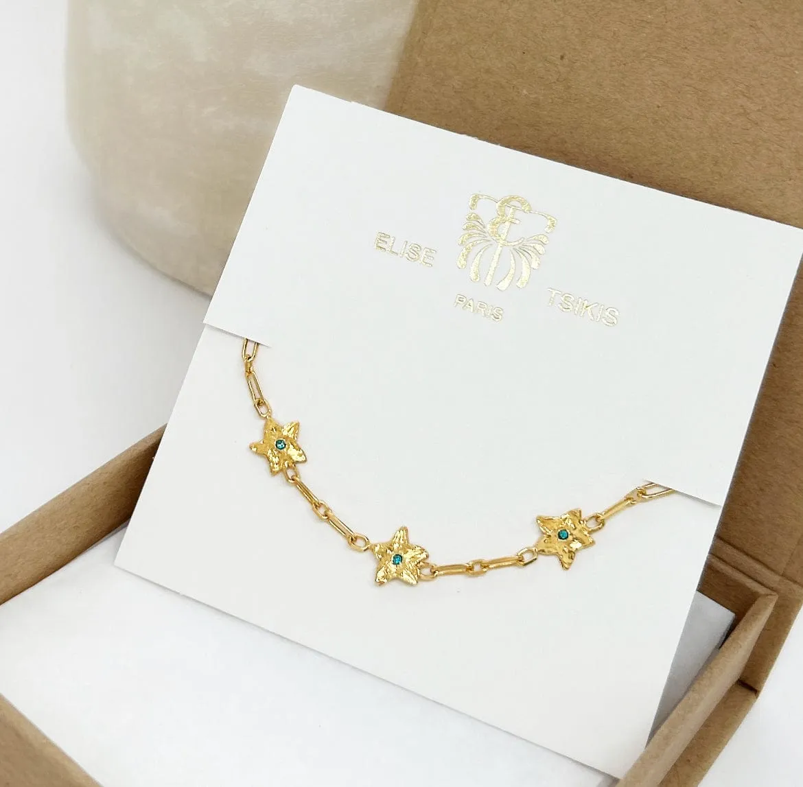 Elise Tsikis Monahans bracelet étoiles cristaux réglable