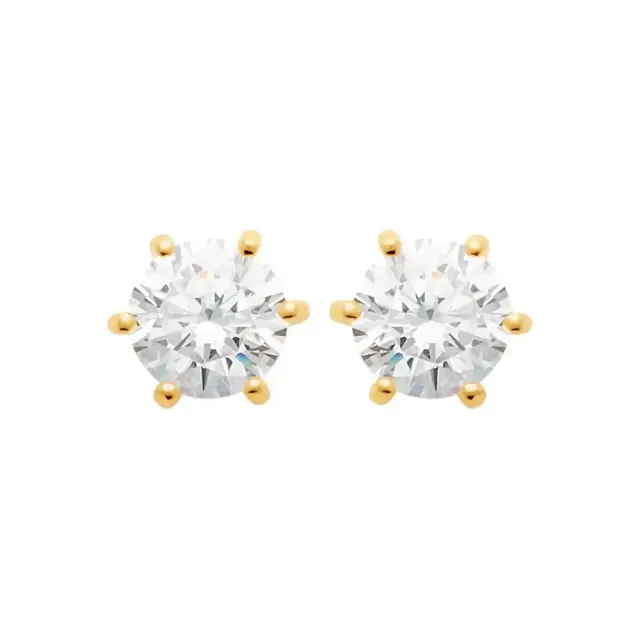 Oriana France zircon clous d'oreilles plaqué or
