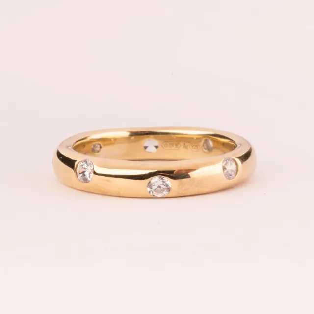 Ultima Edizione alliance lisse zircons blancs bague