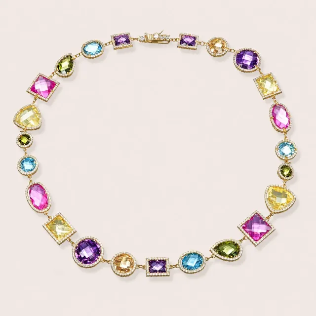 Ultima Edizione Girocollo collier ras-de-cou multicolor zircons