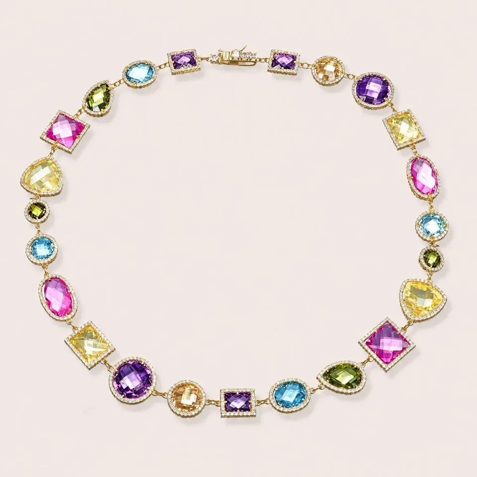 Ultima Edizione Girocollo collier ras-de-cou multicolor zircons