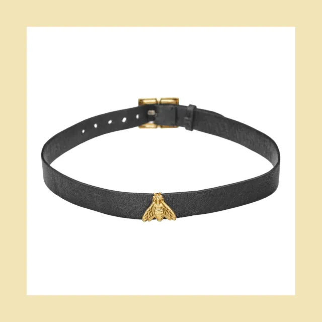 Lorella Tamberi Canal Bee Queen choker cuir abeille
