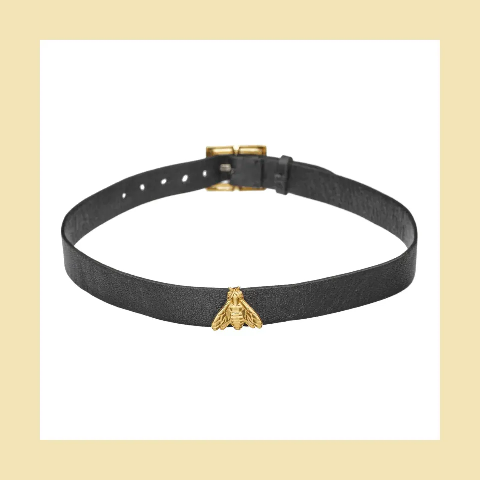 Lorella Tamberi Canal Bee Queen choker cuir abeille