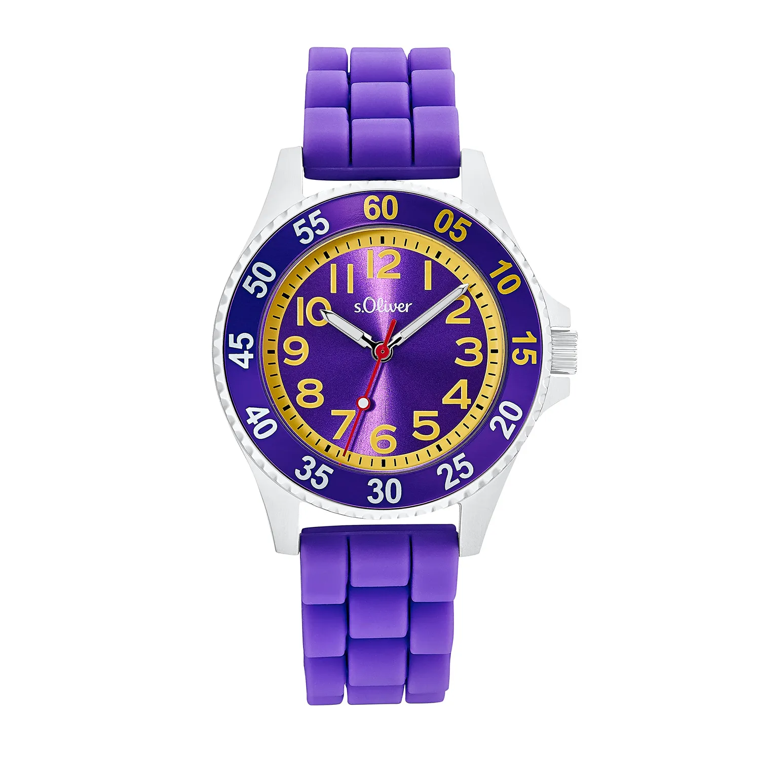 s.Oliver Montre Enfant Quartz Silicone Noir Étanche