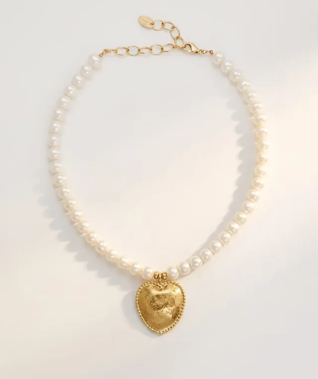 Elise Tsikis Nérée collier perles coeur doré