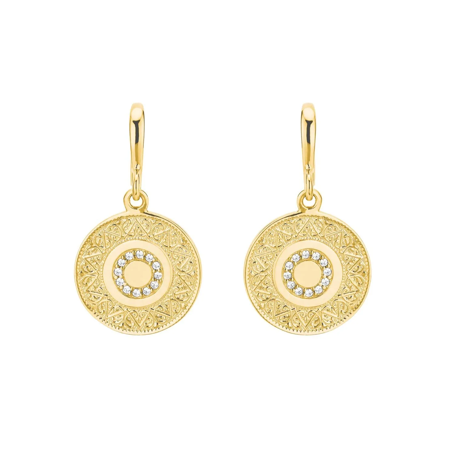 s.Oliver 2027624 boucles d'oreilles argent doré 3 cm