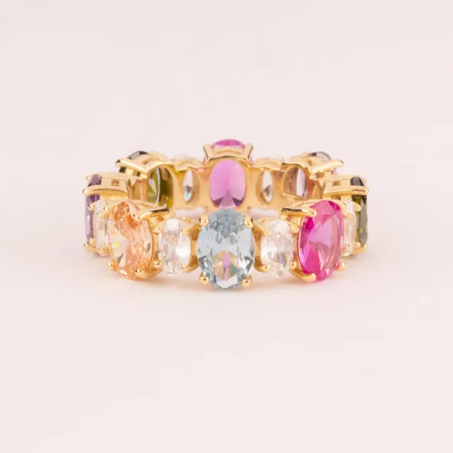 Ultima Edizione Eternelle Oval bague multicolor zircons