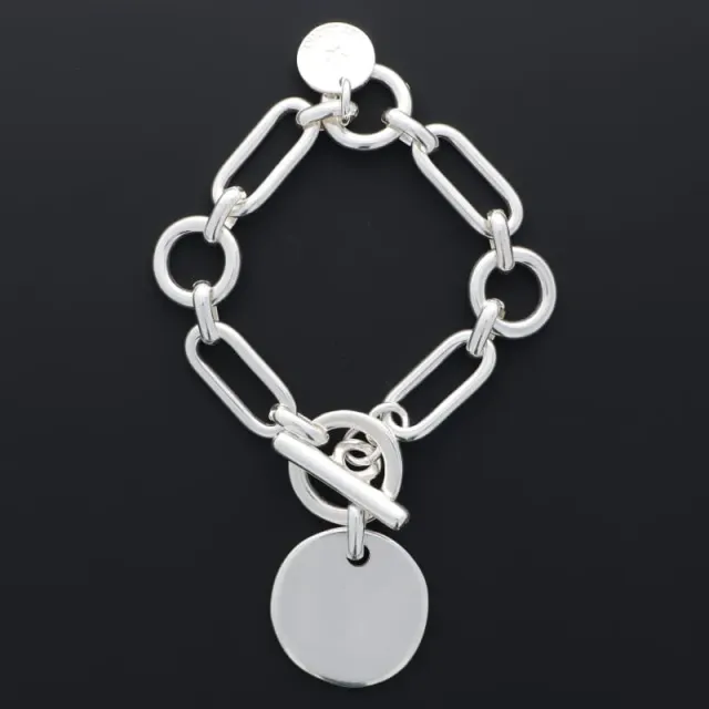 Secret de Cuir N°381 bracelet pastille plaqué argent 20 microns