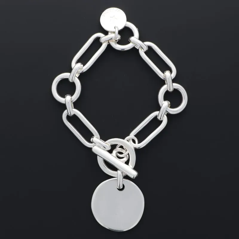 Secret de Cuir N°381 bracelet pastille plaqué argent 20 microns