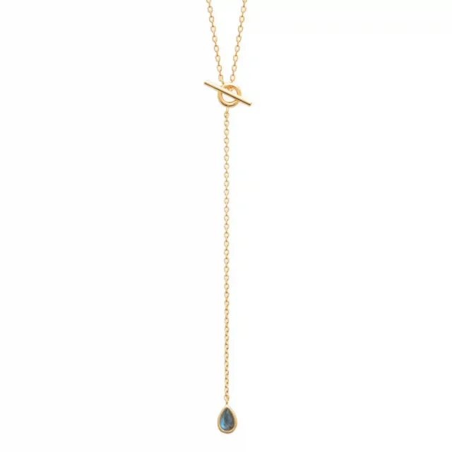 Oriana France cravate collier labradorite goutte
