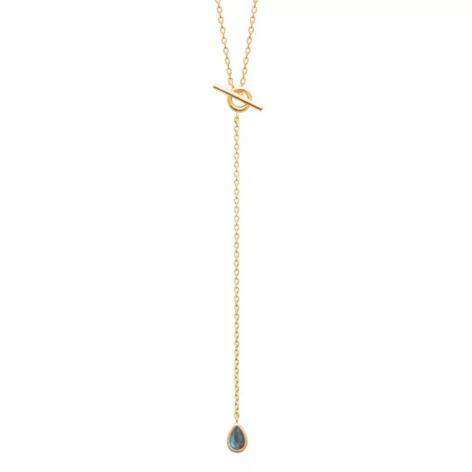Oriana France cravate collier labradorite goutte