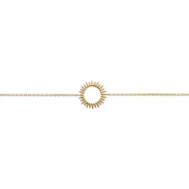 Oriana France bracelet soleil ajouré plaqué or doré