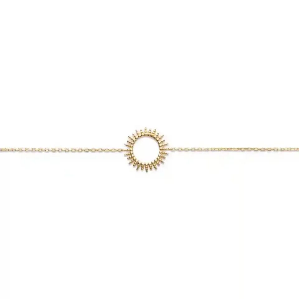 Oriana France bracelet soleil ajouré plaqué or doré