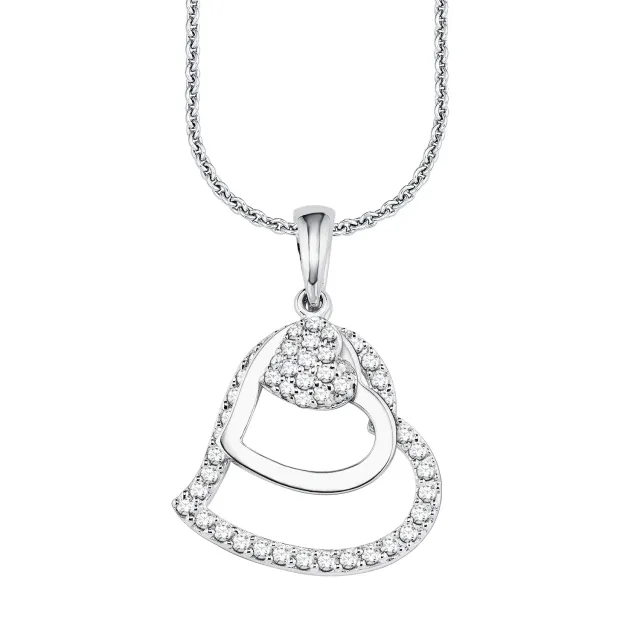 s.Oliver Collier Femme Double Cœur Argent Doppel Herz
