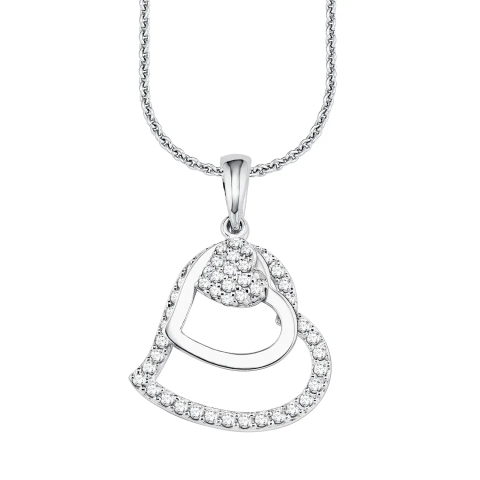 s.Oliver Collier Femme Double Cœur Argent Doppel Herz