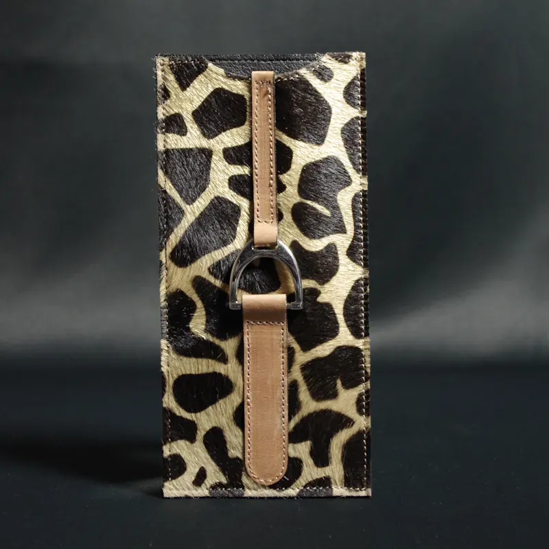 Secret de Cuir étrier girafe étui cuir exotique