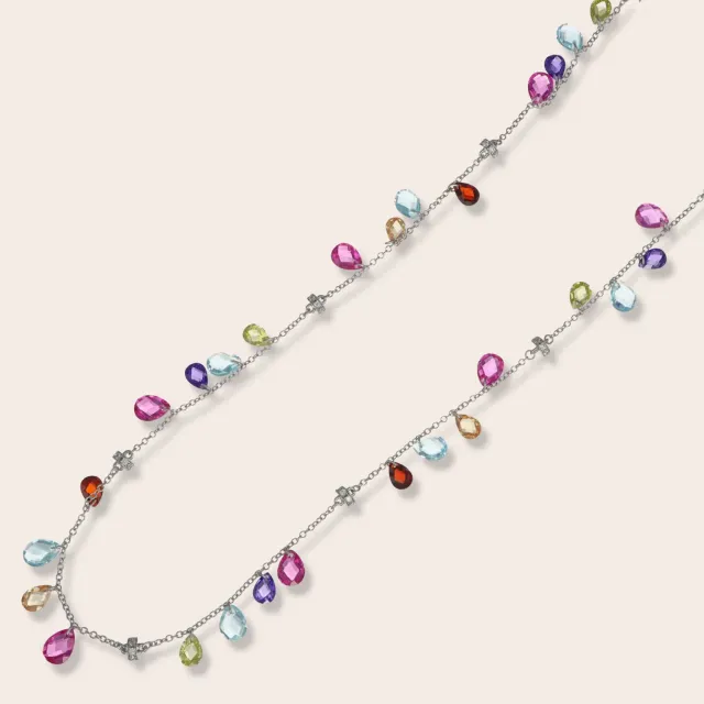Ultima Edizione collier long gouttes multicolores fantaisie