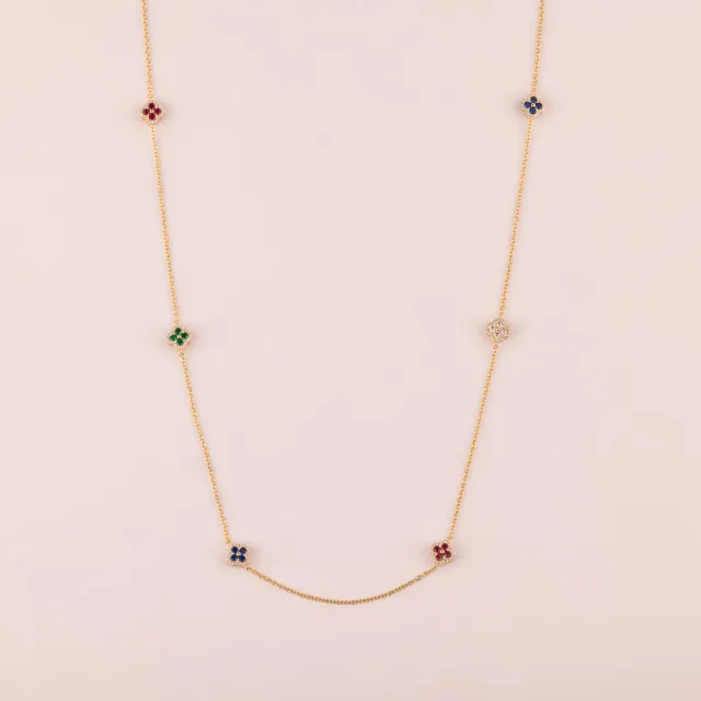 Ultima Edizione Mini Flowers collier chaine 90 cm fleurs