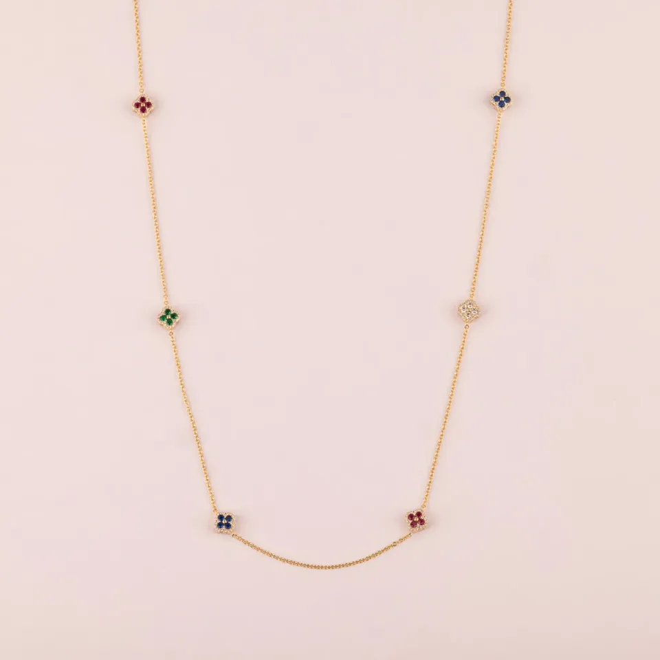 Ultima Edizione Mini Flowers collier chaine 90 cm fleurs