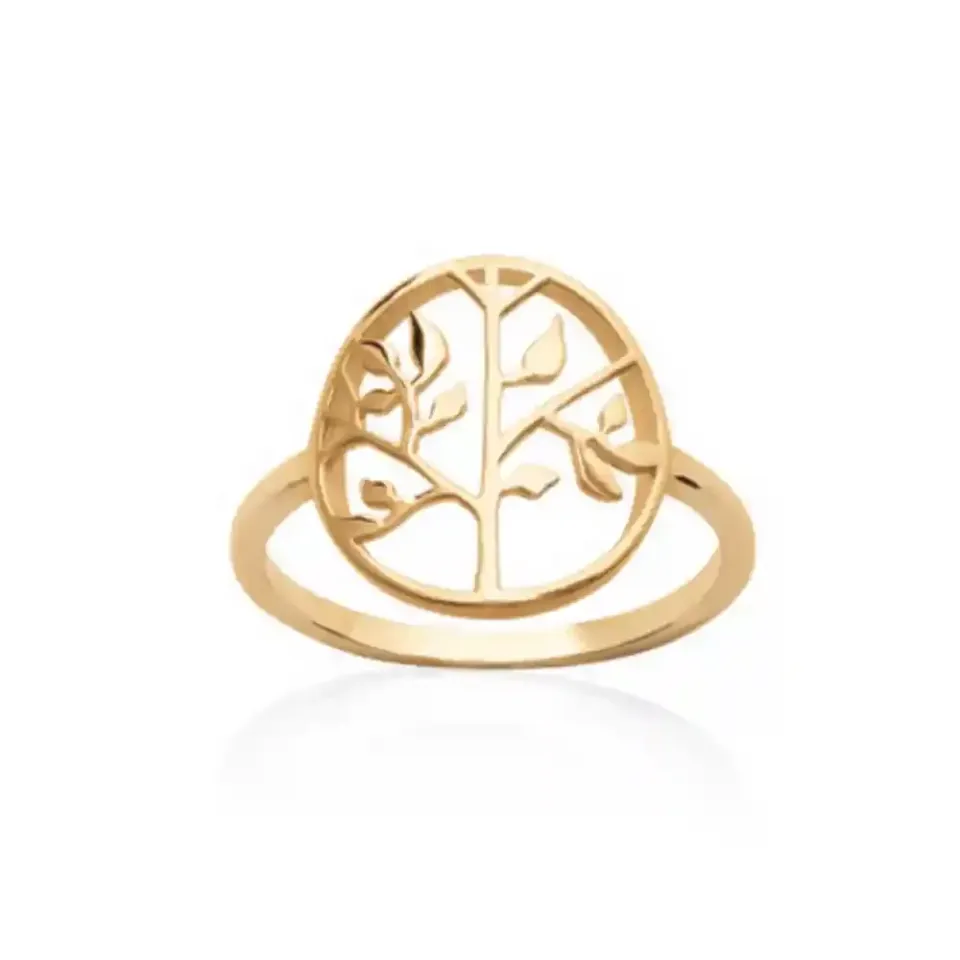Oriana France bague arbre de vie plaqué or fine