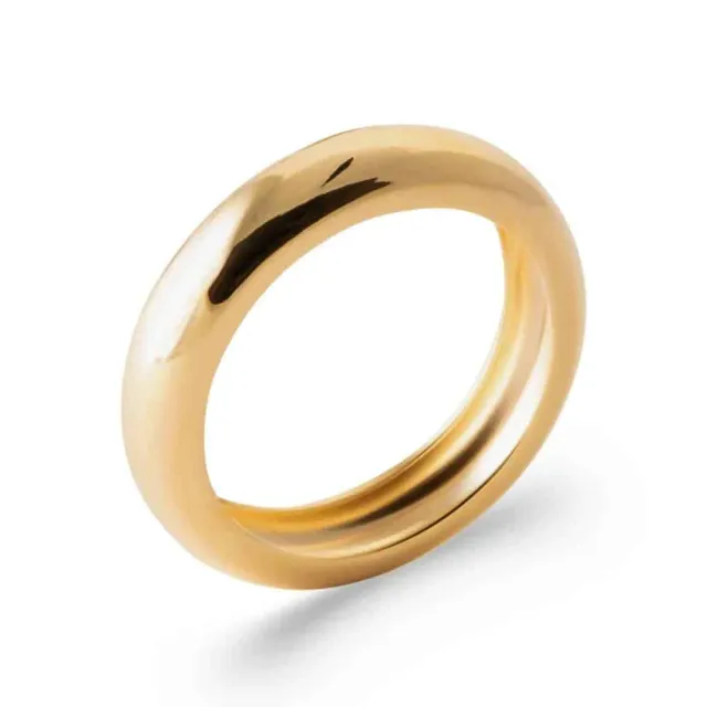 Oriana France bague anneau bombé plaqué or poli