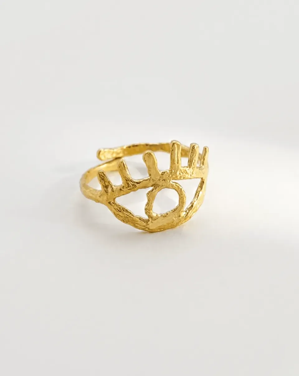 Elise Tsikis Ojo bague œil ajustable jaune 1,6 g