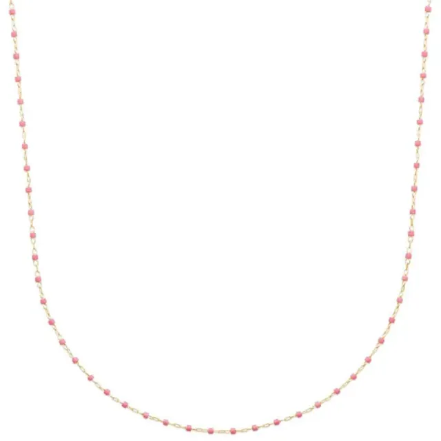 Oriana France collier perles miyuki roses plaqué or