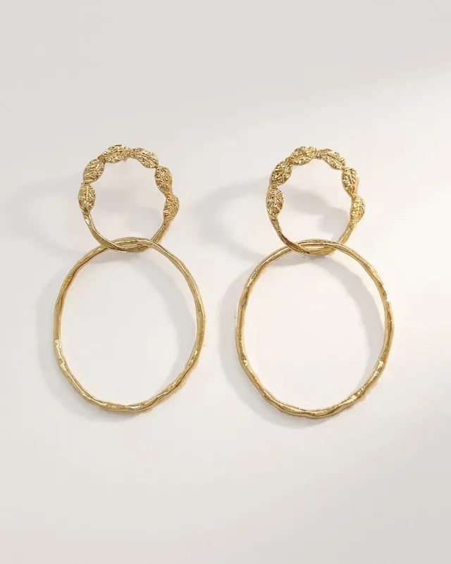 Elise Tsikis Thisbe boucles d’oreilles feuille 7 cm