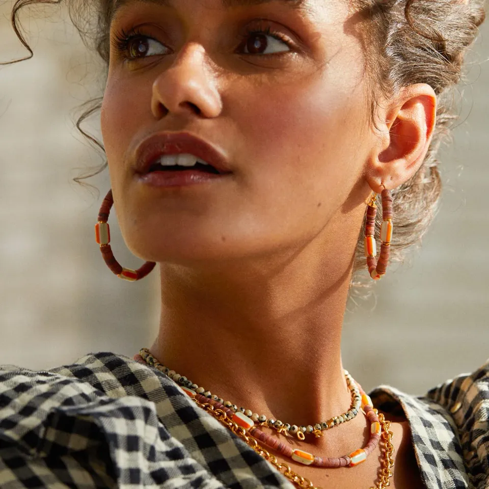Elise Tsikis Terracina boucles d’oreilles créoles dorées 5 cm