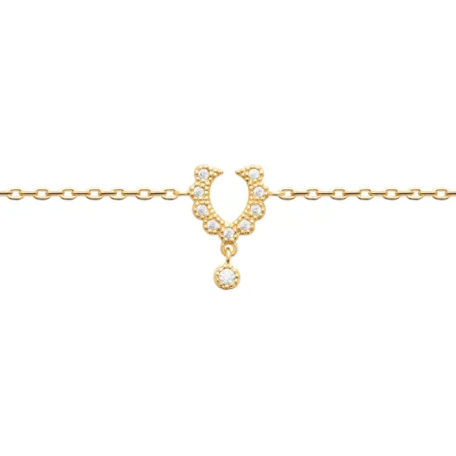 Oriana France bracelet breloque fer à cheval plaqué or