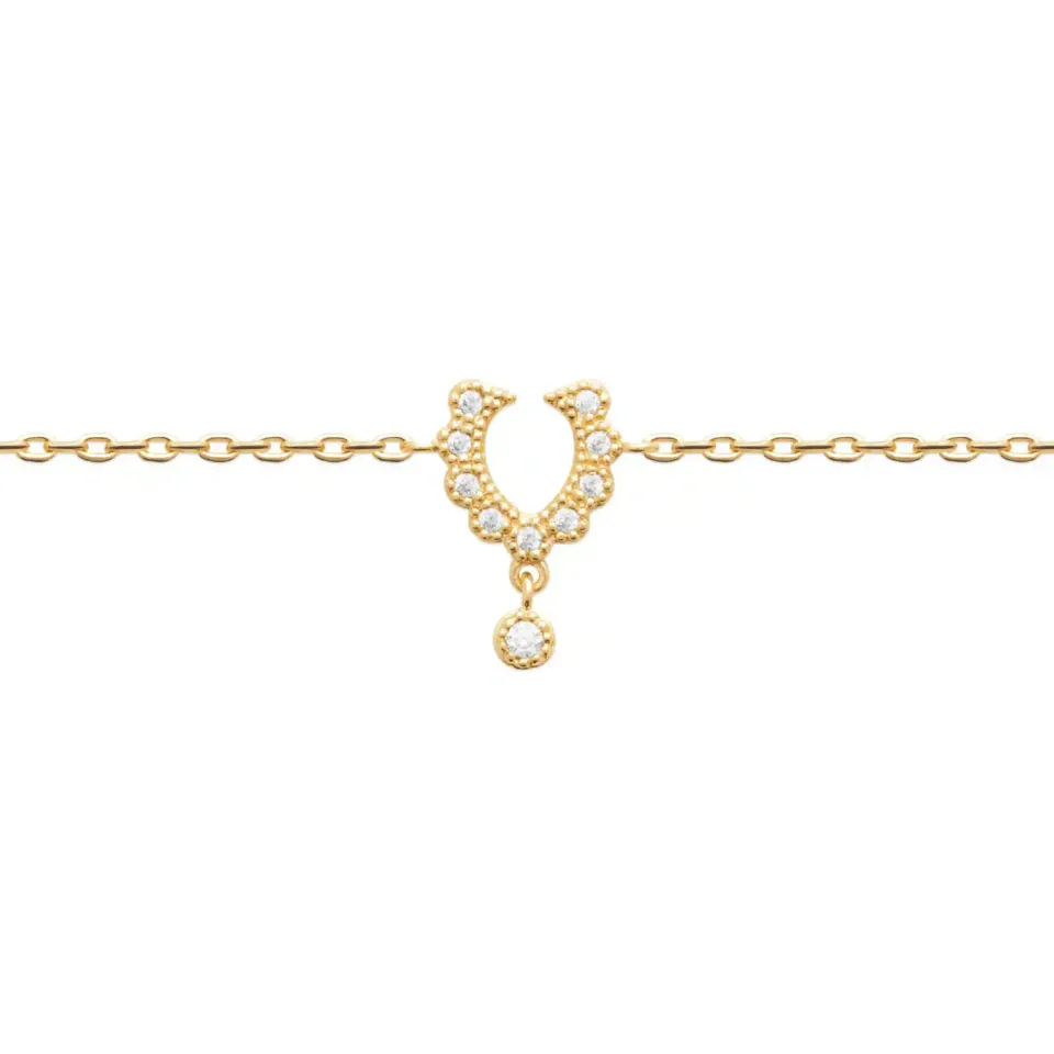 Oriana France bracelet breloque fer à cheval plaqué or