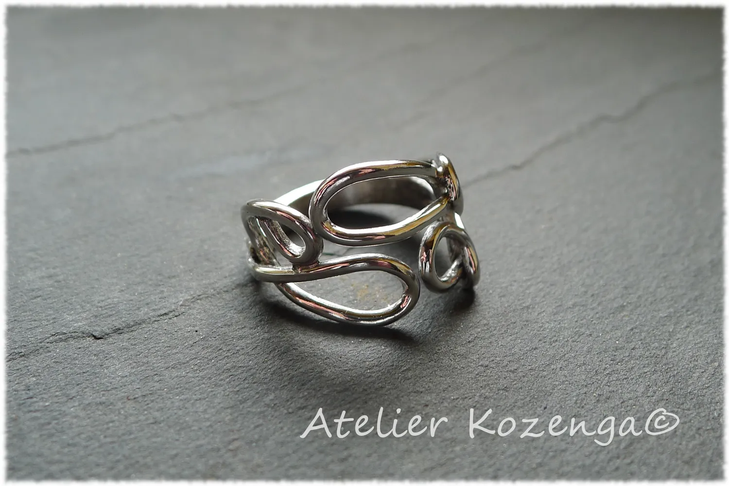 L'Atelier Kozenga Initiales L P H E bague argent 950 sur mesure
