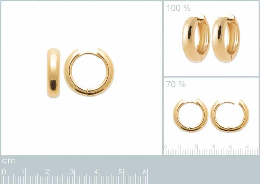 Oriana France créoles bombées boucles d'oreilles plaqué or 18 carats