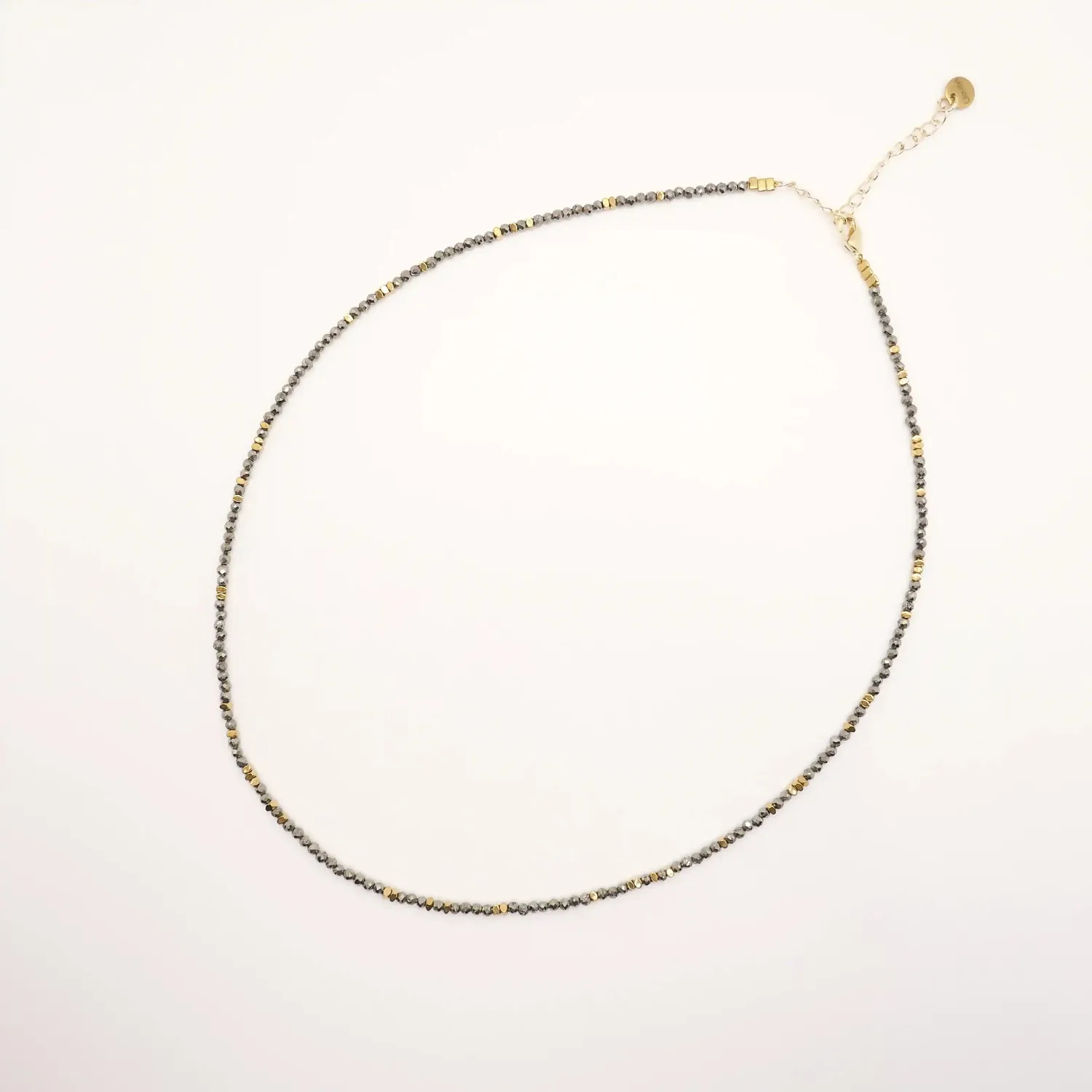 Cloralys Marthe collier pyrite hématite 41 cm