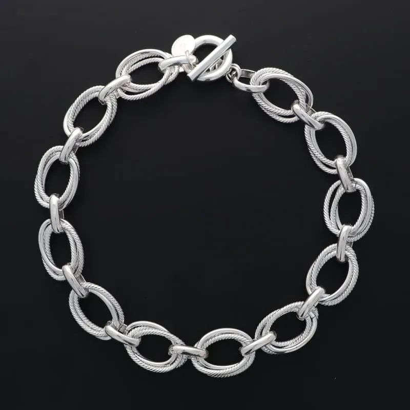 Secret de Cuir N°1732 collier 3 ovales argenté