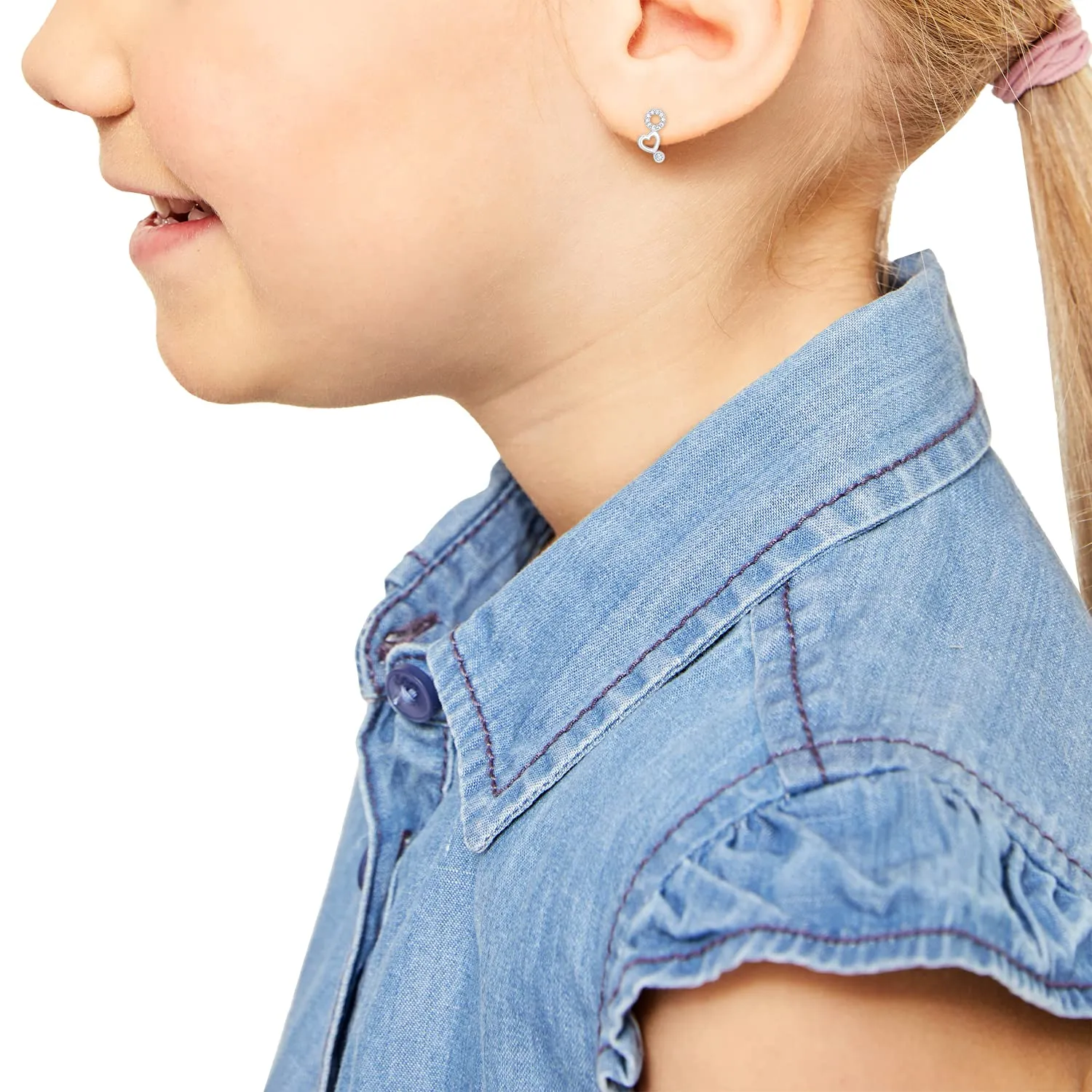 s.Oliver 2031515 boucles d'oreilles coeur argent enfant