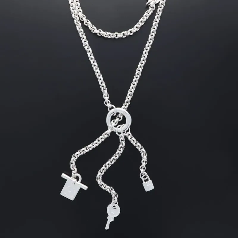 Secret de Cuir N°1223 sautoir coulissant cadenas plaqué