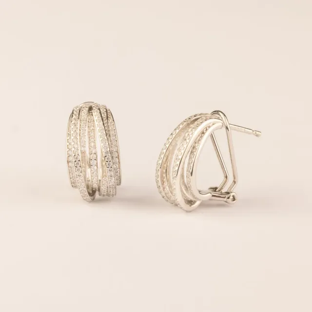 Ultima Edizione Multi Filo boucle multi rangs zircons blancs