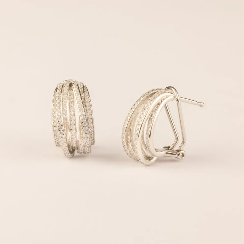 Ultima Edizione Multi Filo boucle multi rangs zircons blancs