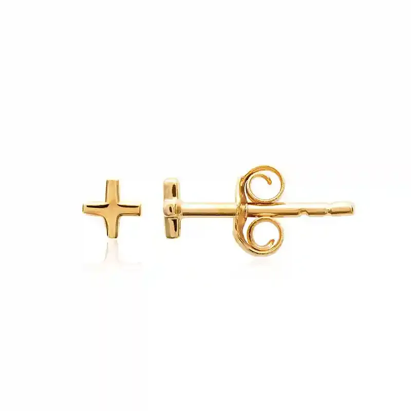 Oriana France puces croix mini plaqué or femme doré
