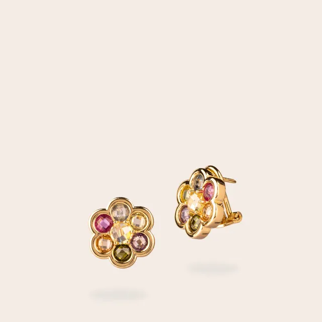 Ultima Edizione fleur multicolore boucles fantaisie