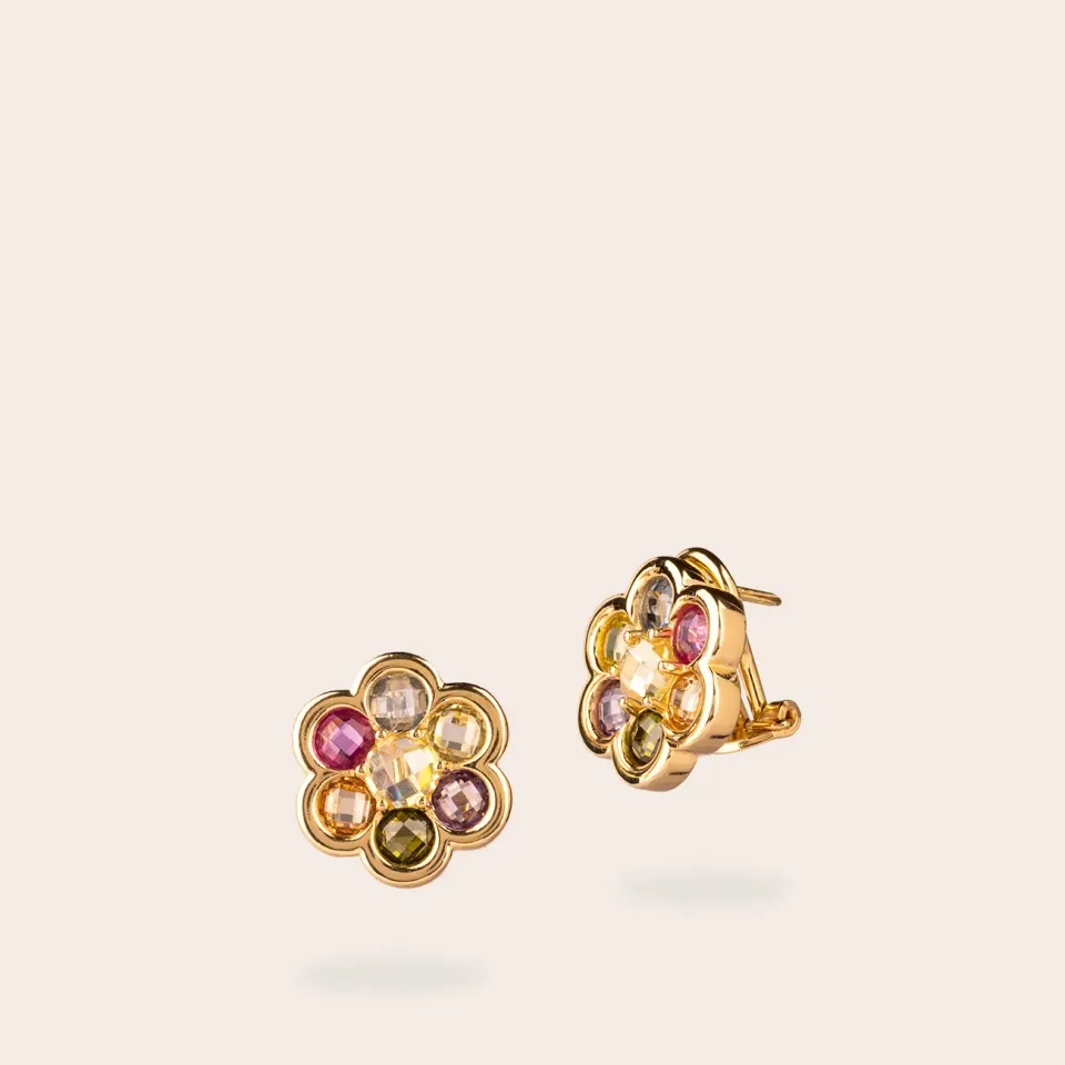 Ultima Edizione fleur multicolore boucles fantaisie