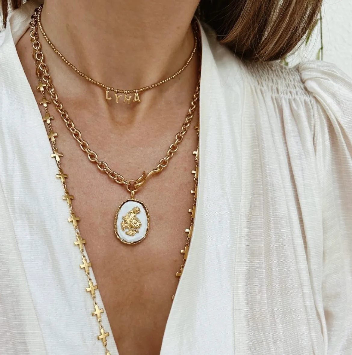 Elise Tsikis Ripola collier maille forçat céramique