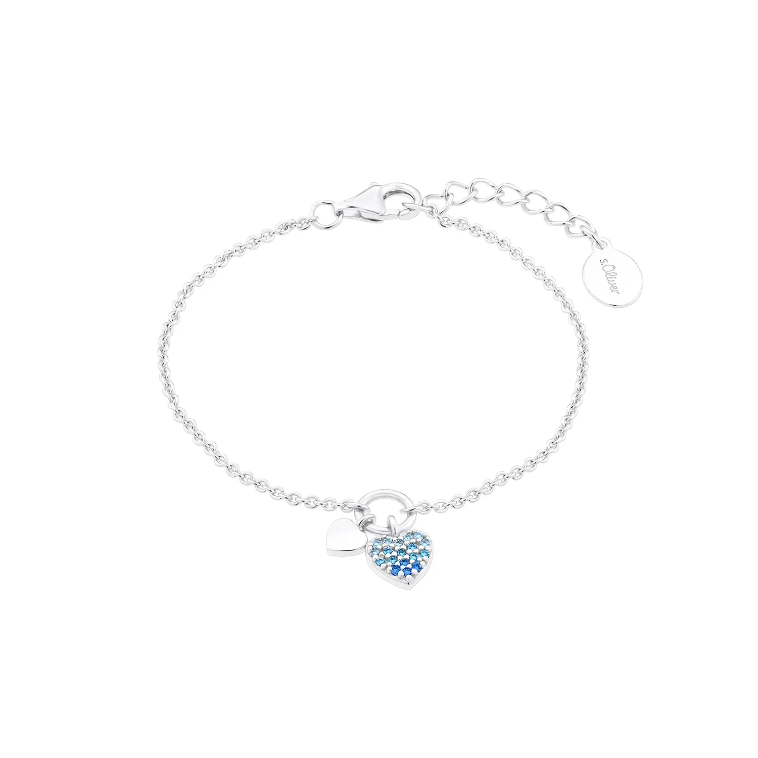 s.Oliver Bracelet Fille Argent 925 Cœur Blanc