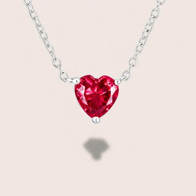 Ultima Edizione cœur 6 mm collier pendentif rouge rubis