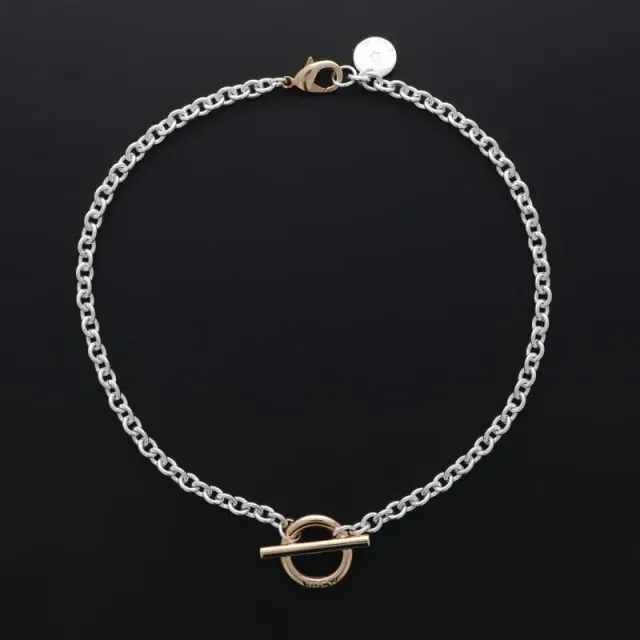Secret de Cuir N°1736 collier rond PM bicolore fermoir bouée